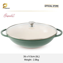 Load image into Gallery viewer, (NEW) Cuisineur Avocado IH 36cm Die-Cast Wok (Ceramic Non-stick coating)