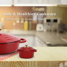 Load image into Gallery viewer, Aurasia Heritage Cast Iron Braiser 32cm - Cherry Red