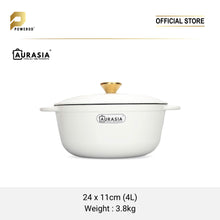 Load image into Gallery viewer, Aurasia Enamelled Cast Iron 24cm Casserole / Pot - Cotton White