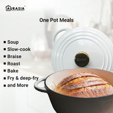 Load image into Gallery viewer, Aurasia Enamelled Cast Iron 28cm Deep Wokpan - Cotton White