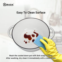 Load image into Gallery viewer, Aurasia Enamelled Cast Iron 28cm Deep Wokpan - Cotton White
