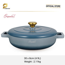 Load image into Gallery viewer, (NEW) Cuisineur Grey Moonstone IH Die-cast 30cm Low Casserole (LIMITED EDITION)