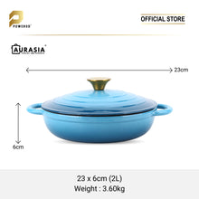 Load image into Gallery viewer, Aurasia Heritage Cast Iron Braiser 32cm - Aqua Blue