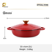 Load image into Gallery viewer, Aurasia Heritage Cast Iron Braiser 32cm - Cherry Red