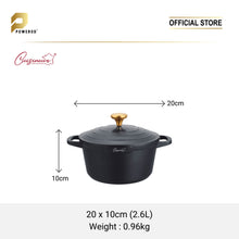 Load image into Gallery viewer, (NEW) Cuisineur Midnight Black IH 2pcs Die-Cast Casserole set (24cm casserole + 20cm casserole) SET PERIUK