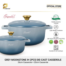 Load image into Gallery viewer, (NEW) Cuisineur Grey Moonstone IH Die-cast 2pcs cookware set (LIMITED EDITION)