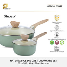 Load image into Gallery viewer, Aurasia Natura 2pcs Die-Cast cookware set - NEW (CERAMIC COATING) With Handle