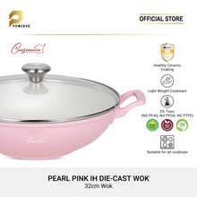 Load image into Gallery viewer, (NEW) Cuisineur Pearl Pink IH Die Cast 32cm wok
