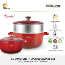 Load image into Gallery viewer, (2024-NEW) Cuisineur Red Sunstone IH Die-cast 2pcs cookware set (LIMITED EDITION)