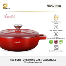 Load image into Gallery viewer, Cuisineur Red Sunstone IH 30cm Low Casserole