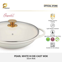 Load image into Gallery viewer, (NEW) 2024 Cuisineur Pearl White IH Die Cast 32cm wok