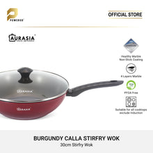Load image into Gallery viewer, Aurasia Burgundy Calla 30cm Stifry Wok