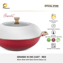 Load image into Gallery viewer, Cuisineur Grande Wok 40cm (Red) IH Die-Cast ceramic coating
