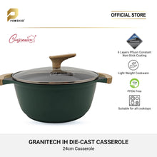 Load image into Gallery viewer, (NEW) Cuisineur Granitech IH Die-Cast 24cm Casserole with glasslid