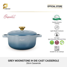 Load image into Gallery viewer, (NEW) Cuisineur Grey Moonstone IH Die-cast 20cm Casserole (LIMITED EDITION)