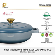 Load image into Gallery viewer, (NEW) Cuisineur Grey Moonstone IH Die-cast 30cm Low Casserole (LIMITED EDITION)