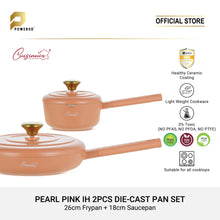 Load image into Gallery viewer, (NEW) Cuisineur Peach IH 2pcs Die-Cast Pan set (Ceramic Non-stick coating)