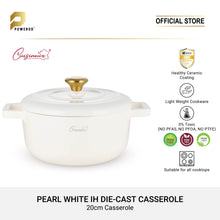 Load image into Gallery viewer, Cuisineur Pearl White IH 20cm Die Cast Casserole (Ceramic non-stick coating)