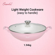 Load image into Gallery viewer, (NEW) Cuisineur Pearl Pink IH Die Cast 32cm wok