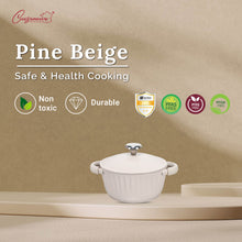 Load image into Gallery viewer, (NEW) Cuisineur Pine Beige IH 2pcs Die-Cast Casserole set (28cm Low casserole + 20cm casserole) SET PERIUK