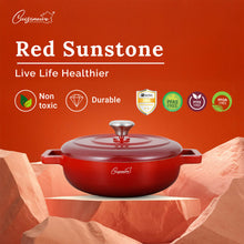 Load image into Gallery viewer, Cuisineur Red Sunstone IH 30cm Low Casserole