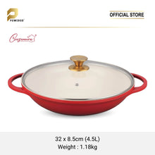 Load image into Gallery viewer, (NEW) 2024 Cuisineur Red Sunstone IH Die Cast 32cm wok