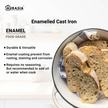 Load image into Gallery viewer, Aurasia Enamelled Cast Iron 20cm Casserole / Pot - Sweet Bloom (Cream)