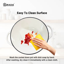 Load image into Gallery viewer, Aurasia Enamelled Cast Iron 28cm Deep Wokpan - Sweet Bloom (Cream)