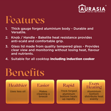 Load image into Gallery viewer, Aurasia Burgundy Calla 30cm Stifry Wok