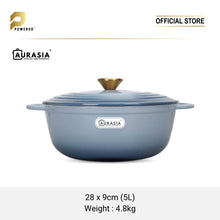 Load image into Gallery viewer, Aurasia Enamelled Cast Iron 28cm Deep Wokpan - Ash Blue
