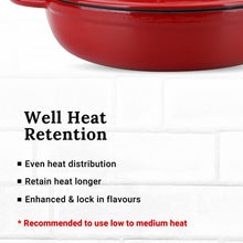 Load image into Gallery viewer, Aurasia Heritage Cast Iron Braiser 32cm - Cherry Red
