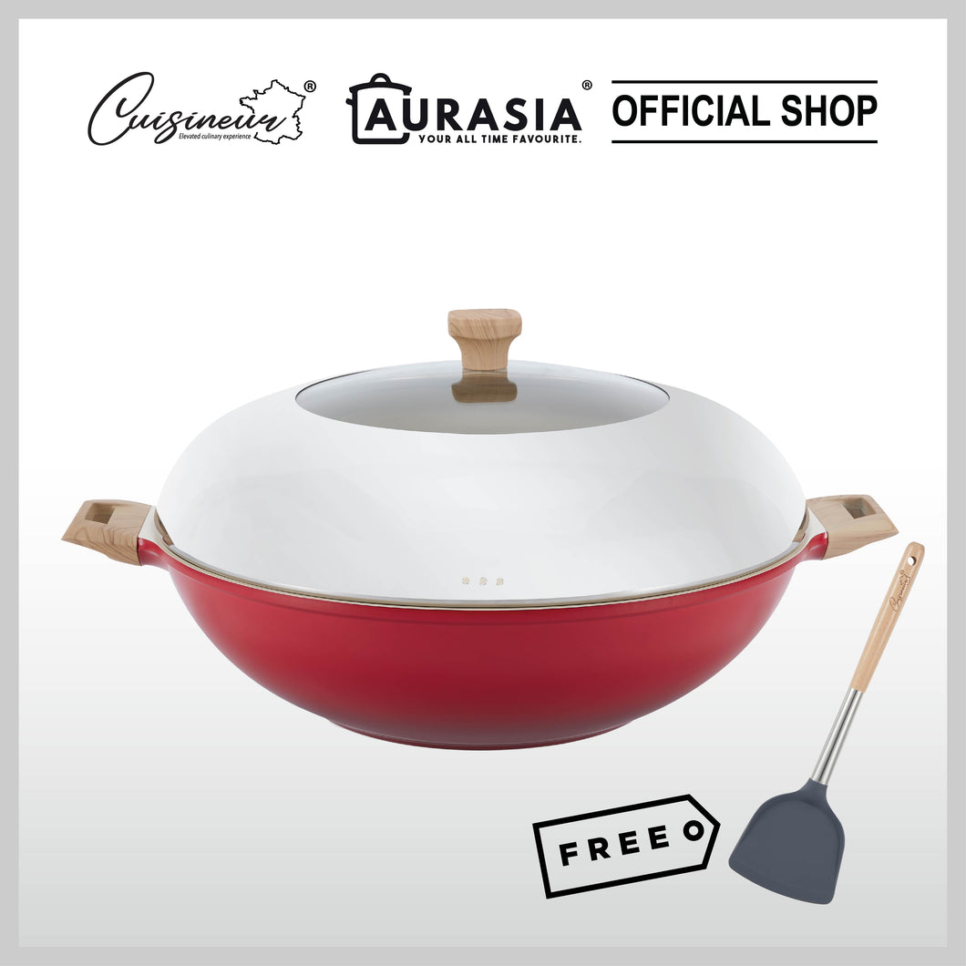 Cuisineur Grande Wok 40cm (Red) IH Die-Cast ceramic coating