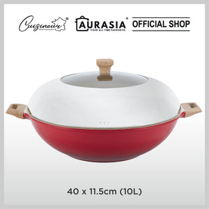 Cuisineur Grande Wok 40cm (Red) IH Die-Cast ceramic coating