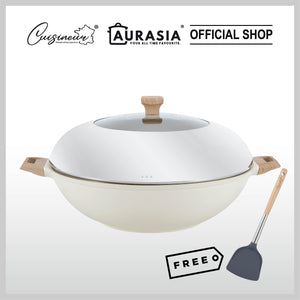 Cuisineur Grande Wok 40cm (White) IH Die-Cast ceramic coating