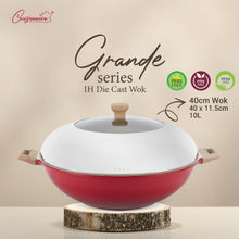 Load image into Gallery viewer, Cuisineur Grande Wok 40cm (Red) IH Die-Cast ceramic coating
