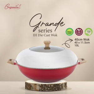 Cuisineur Grande Wok 40cm (Red) IH Die-Cast ceramic coating