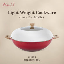 Load image into Gallery viewer, Cuisineur Grande Wok 40cm (Red) IH Die-Cast ceramic coating
