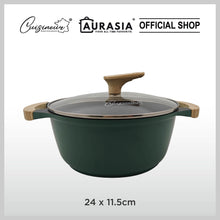 Load image into Gallery viewer, (NEW) Cuisineur Granitech IH Die-Cast 24cm Casserole with glasslid
