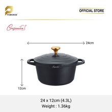 Load image into Gallery viewer, (NEW) Cuisineur Midnight Black IH 2pcs Die-Cast Casserole set (24cm casserole + 20cm casserole) SET PERIUK

