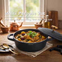 Load image into Gallery viewer, (NEW) Cuisineur Midnight Black IH Die-Cast Low Casserole (32cm Low casserole)
