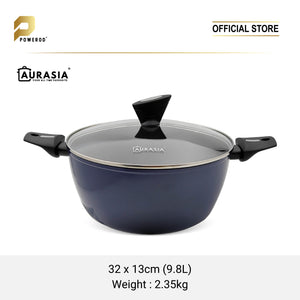 Aurasia Navy 3pcs Non-stick Casserole set