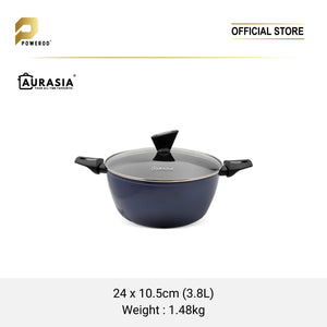 Aurasia Navy 3pcs Non-stick Casserole set