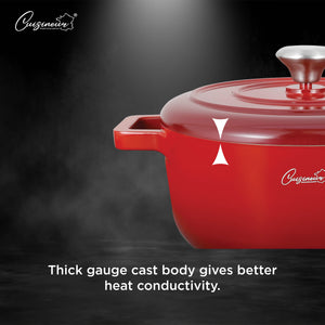 Cuisineur Red Sunstone IH Die-cast 26cm Casserole