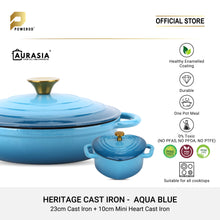 Load image into Gallery viewer, Aurasia Heritage Cast Iron Braiser 32cm - Aqua Blue

