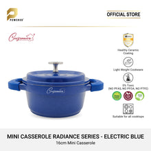 Load image into Gallery viewer, Cuisineur Radiance Die-Cast Mini Casserole 16cm Ceramic Coating Non-Stick Pot - Electric Blue
