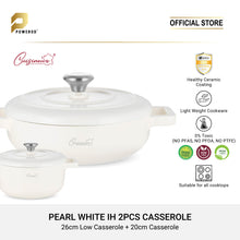 Load image into Gallery viewer, Cuisineur Pearl White IH 2pcs Cookware set
