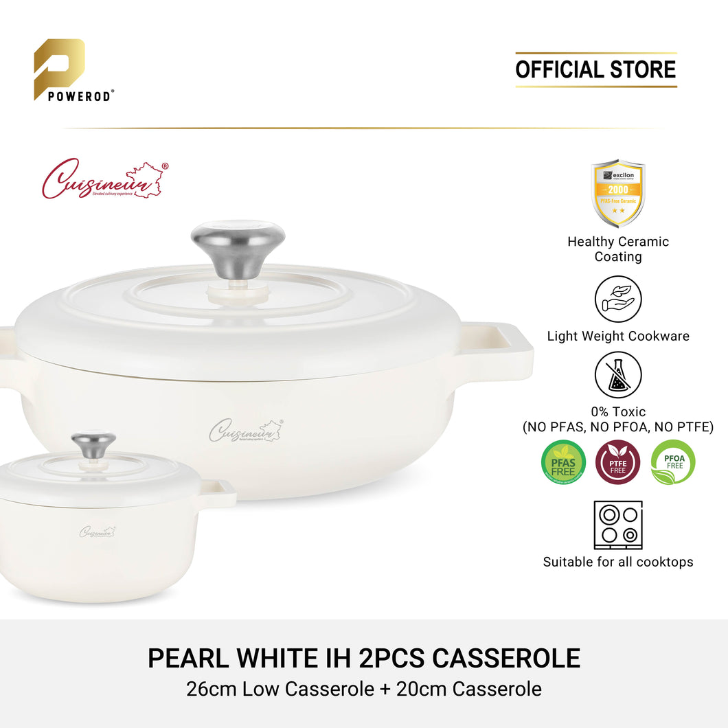 Cuisineur Pearl White IH 2pcs Cookware set