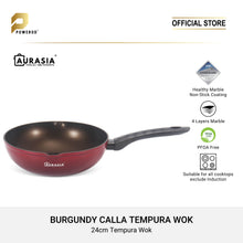 Load image into Gallery viewer, Aurasia Burgundy Calla 24cm Tempura wok
