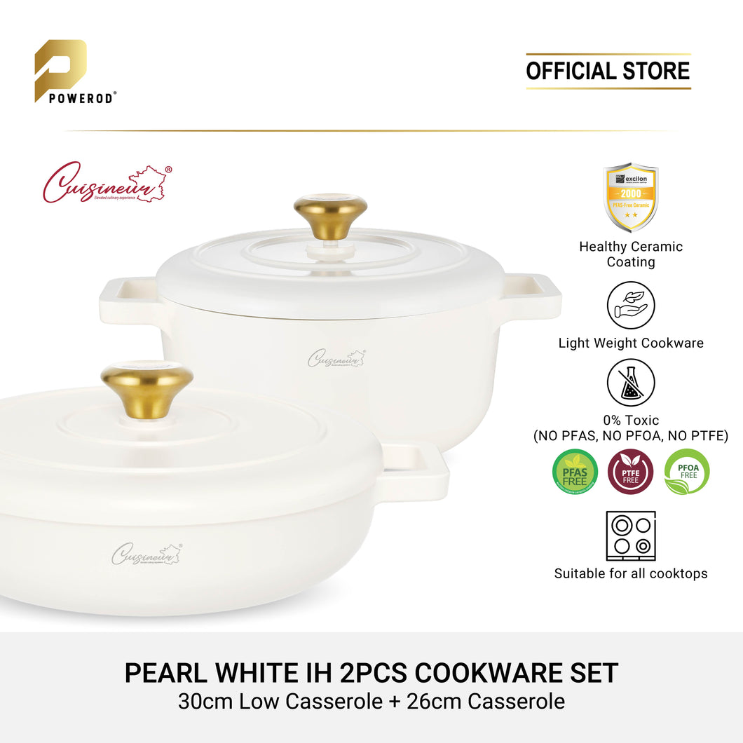 Cuisineur Pearl White diecast cookware set (PREMIUM EDITION)