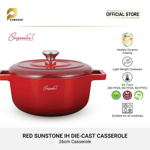 Cuisineur Red Sunstone IH Die-cast 26cm Casserole